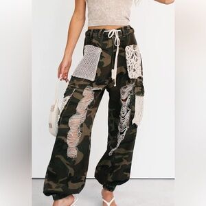 Camouflage Patchwork Pants by POL